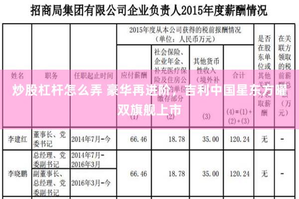 炒股杠杆怎么弄 豪华再进阶，吉利中国星东方曜双旗舰上市