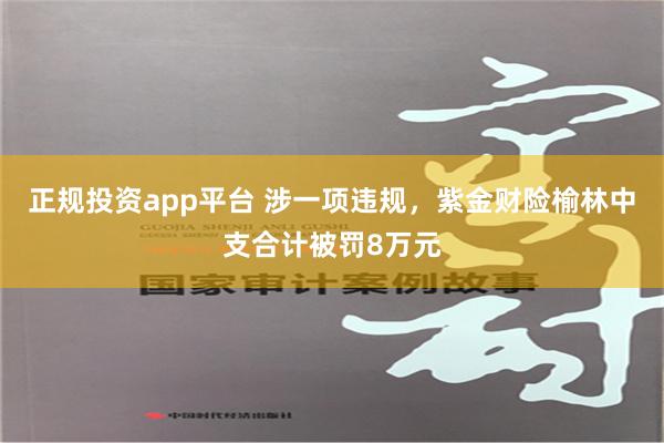 正规投资app平台 涉一项违规，紫金财险榆林中支合计被罚8万元